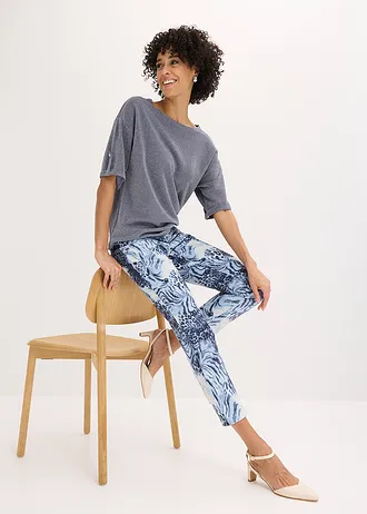 7/8 stretch broek met print • rookblauw luipaardprint • bonprix online shop
