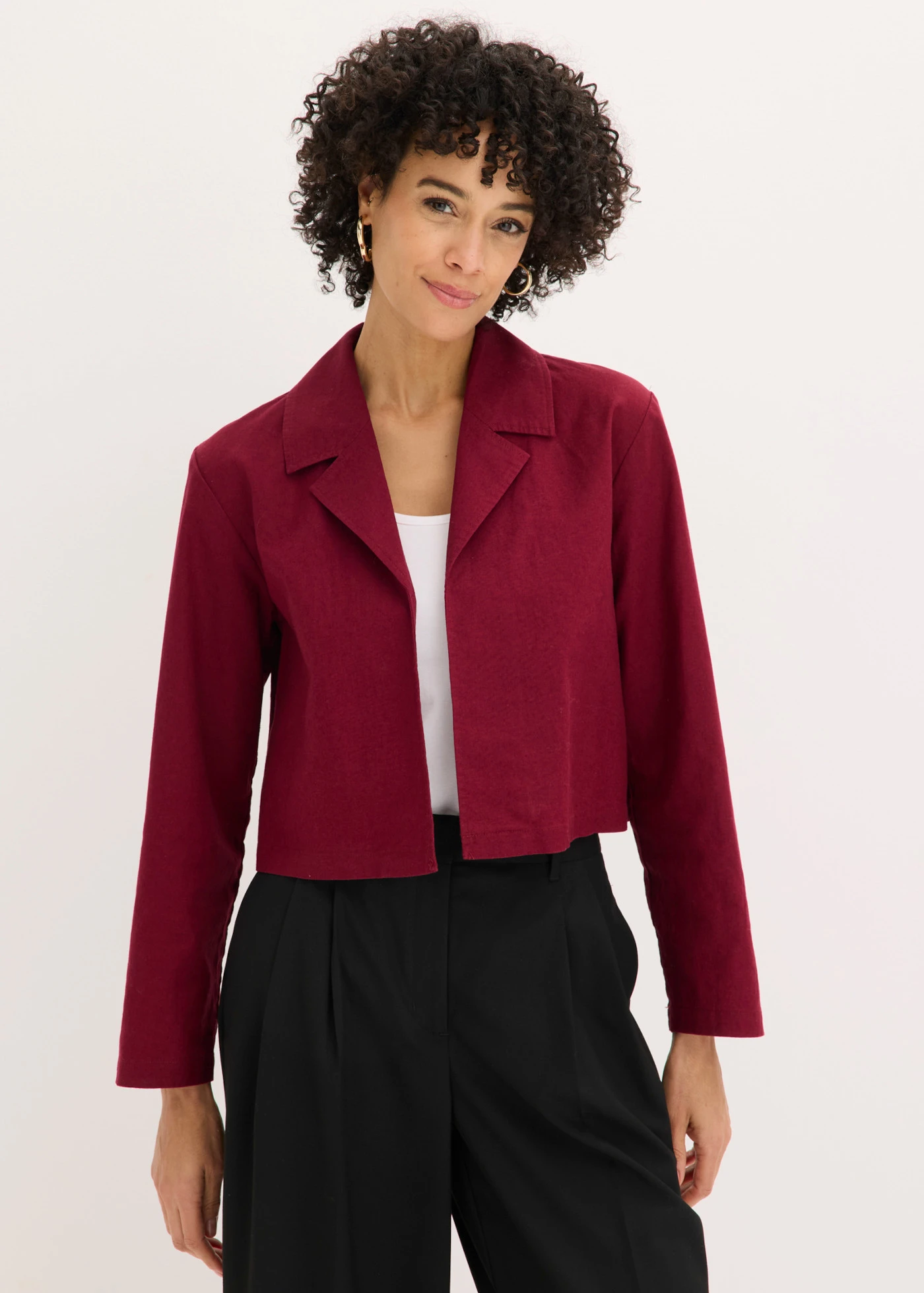 Blousejasje van een linnenmix • esdoornrood • bonprix online shop