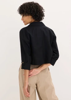 Veste en lin et coton • noir • Boutique bonprix