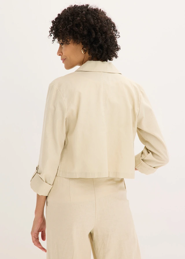 Veste en lin et coton, Couleur: sable clair
