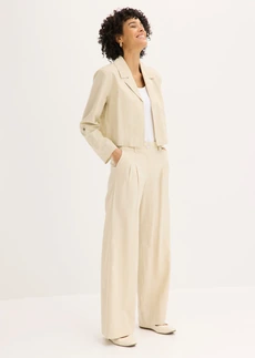 Veste en lin et coton sable clair