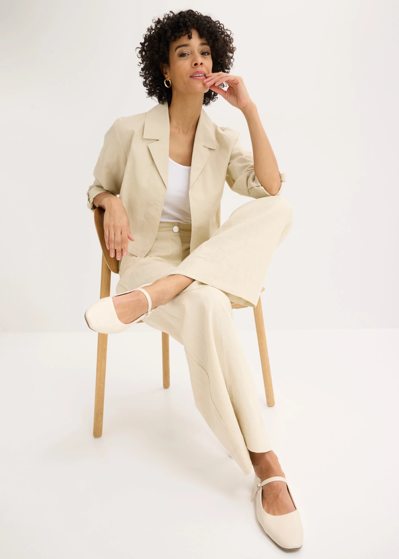 Veste en lin et coton • sable clair • Boutique bonprix