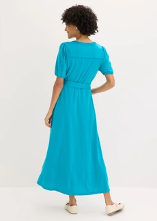 Robe midi avec ceinture à nouer (ens. 2 pces), Couleur: bleu lagon