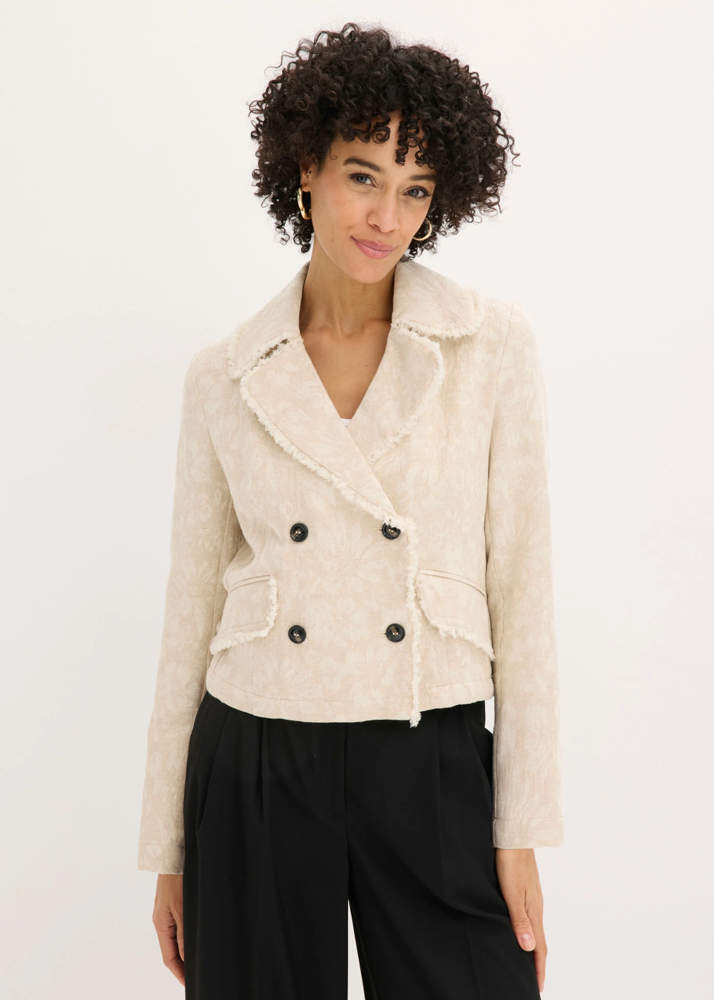 Veste mi-saison en jacquard de coton • sable clair • Boutique bonprix