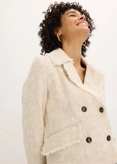 Jasje van katoenjacquard met linnen • lichtsand • bonprix online shop