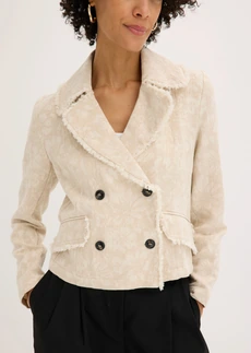 Jasje van katoenjacquard met linnen • lichtsand • bonprix online shop