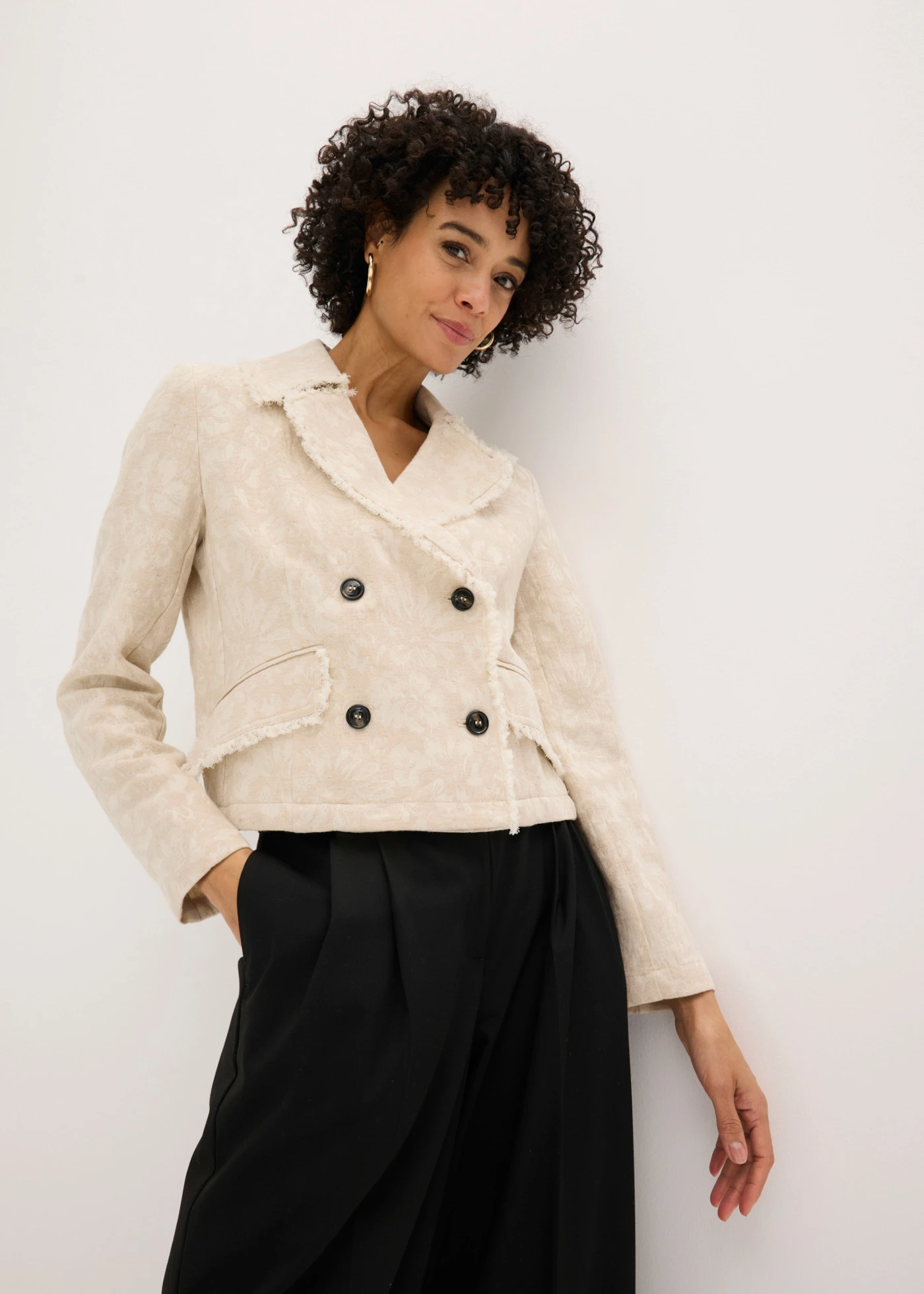 Veste mi-saison en jacquard de coton • sable clair • Boutique bonprix