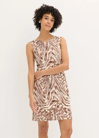 Robe fourreau en coton • beige galet léopard • Boutique bonprix
