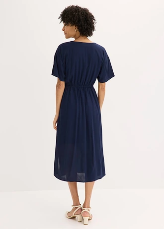 Robe midi en viscose fluide • bleu foncé • Boutique bonprix