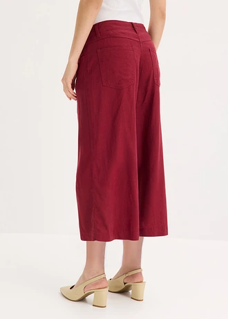 Pantaloni Culotte din mix lejer cu in cu pense • roșu arțar • magazin bonprix