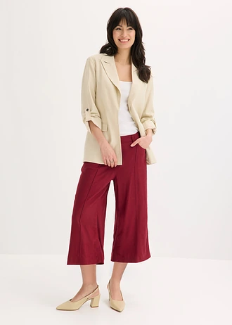 Pantaloni Culotte din mix lejer cu in cu pense • roșu arțar • magazin bonprix