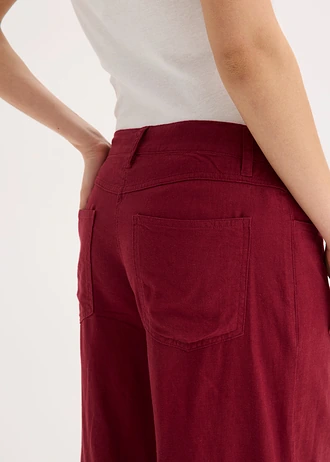 Pantaloni Culotte din mix lejer cu in cu pense • roșu arțar • magazin bonprix