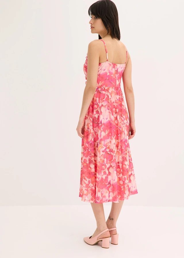 Jurk met spaghettibandjes van zachte mesh • pink gebloemd • product-page.page-title-suffix