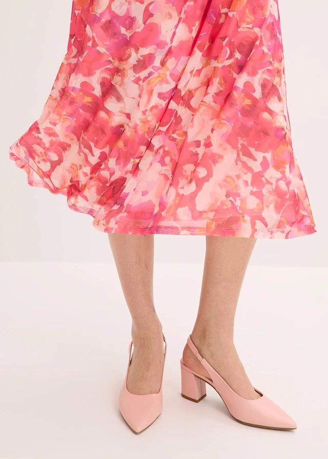 Jurk met spaghettibandjes van zachte mesh • pink gebloemd • product-page.page-title-suffix