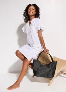 Robe de plage 100% coton, Couleur: blanc