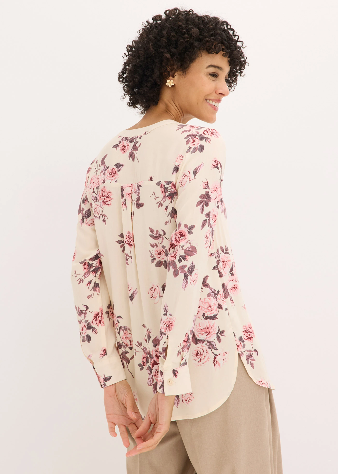 Tuniek • kiezelbeige/lichtroze gebloemd • bonprix online shop