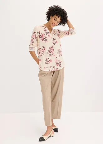 Tuniek • kiezelbeige/lichtroze gebloemd • bonprix online shop