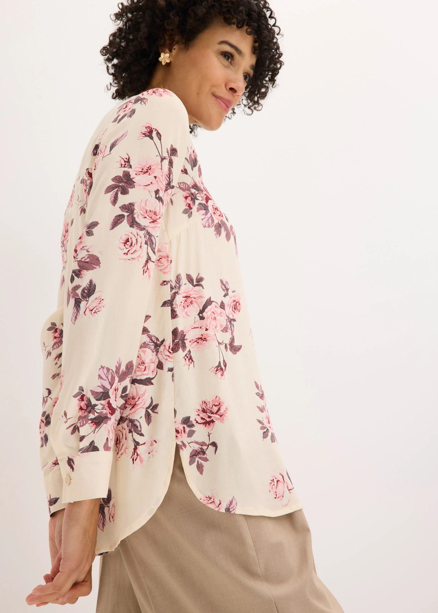 Tuniek • kiezelbeige/lichtroze gebloemd • bonprix online shop