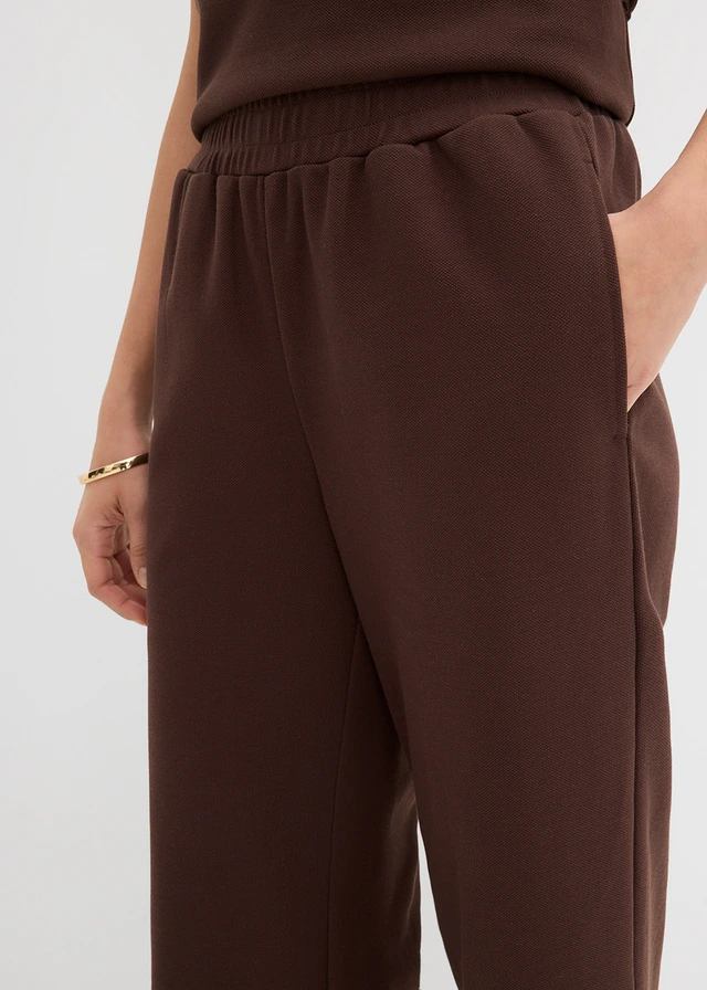 Pantalon large en tissu piqué • marron foncé • product-page.page-title-suffix