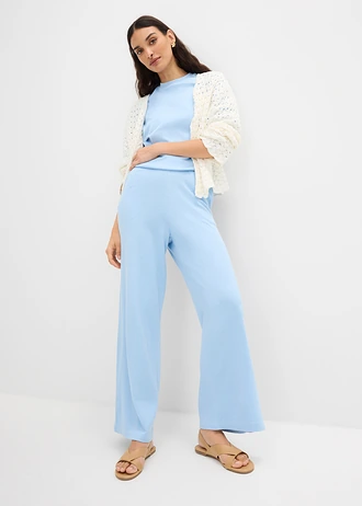 Pantaloni culotte din tricot de vară • bleu • magazin bonprix