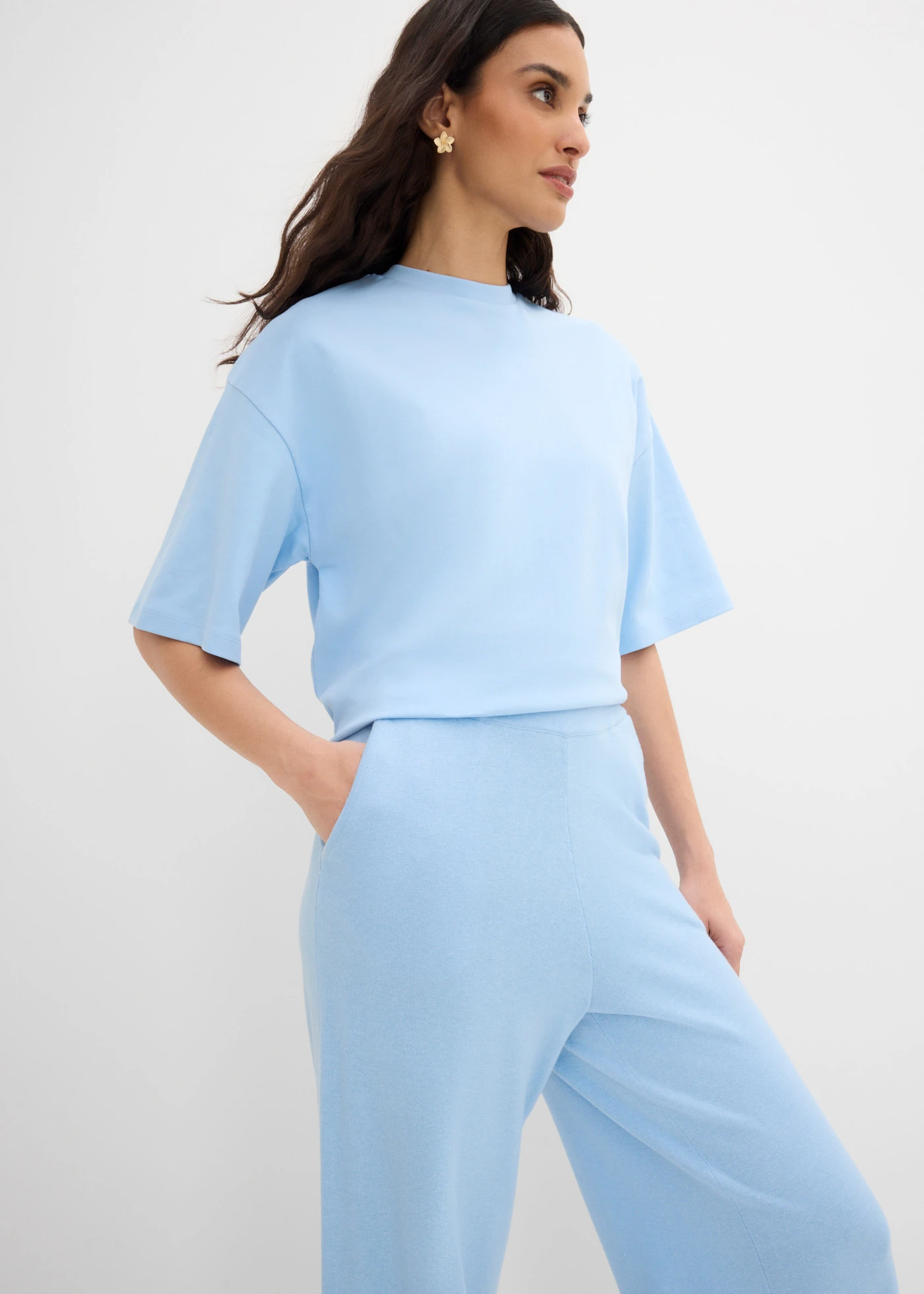Zomerse culotte van knitware • lichtblauw • bonprix online shop