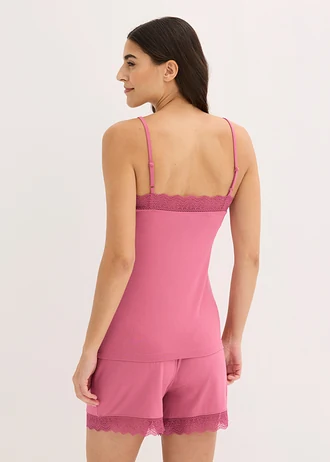 Pijama scurtă din viscoză • mov sorbet • magazin bonprix