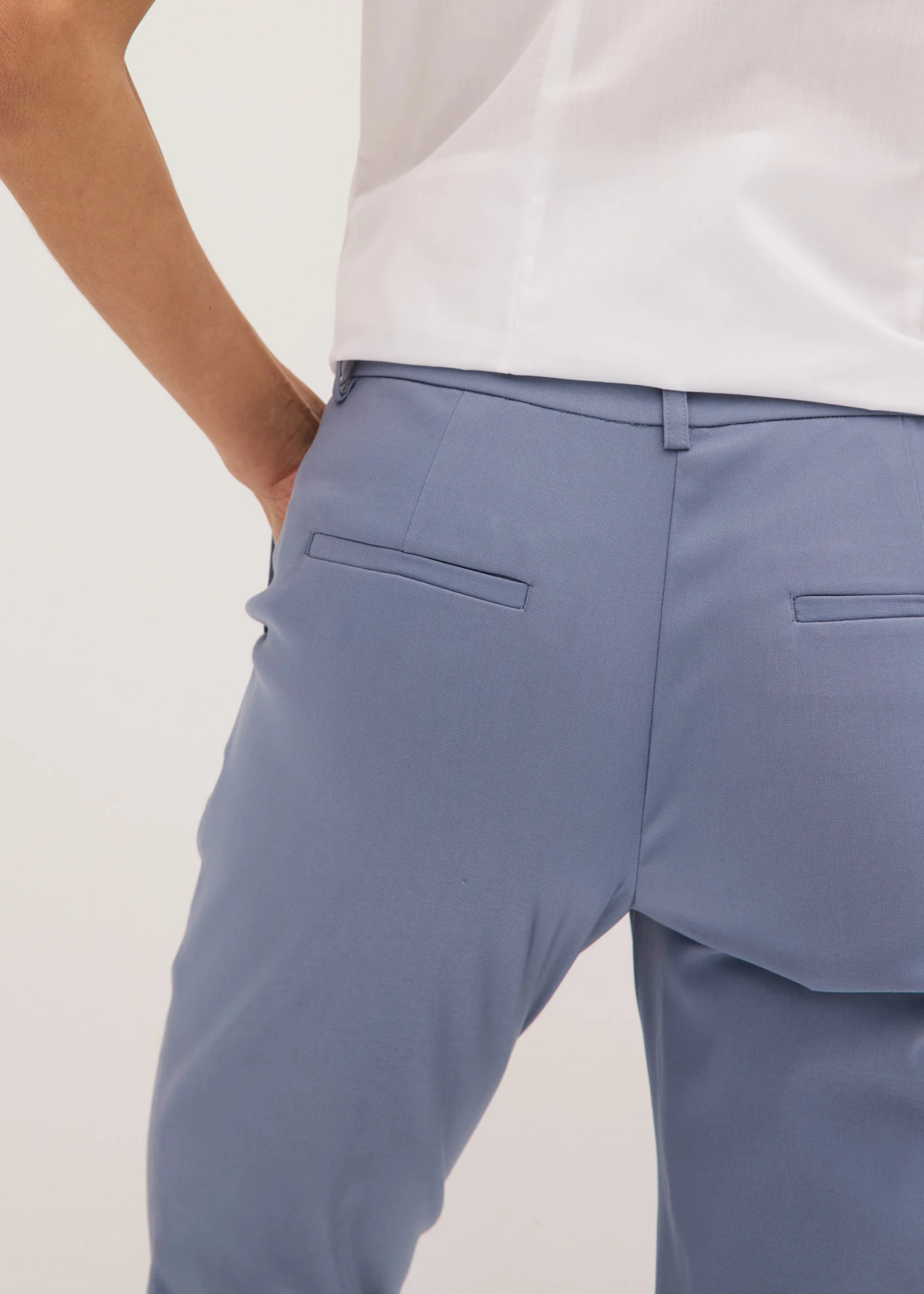 Stretch broek • rookblauw • bonprix online shop