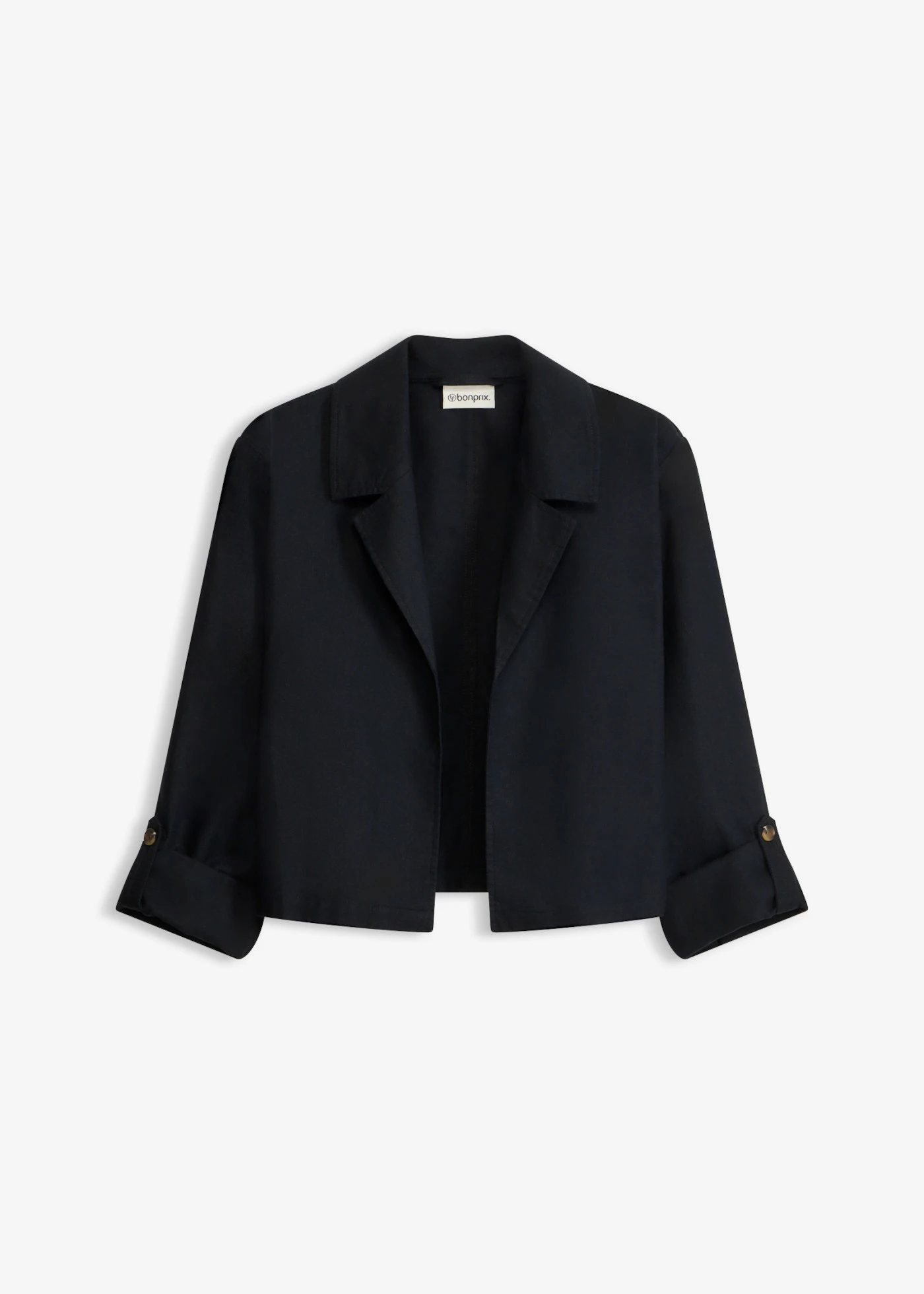 Blousejasje van een linnenmix • zwart • bonprix online shop