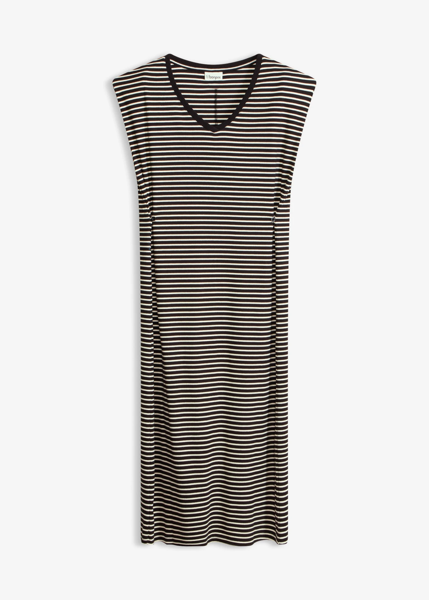 Robe en jersey rayé à taille réglable • noir-écru rayé • Boutique bonprix