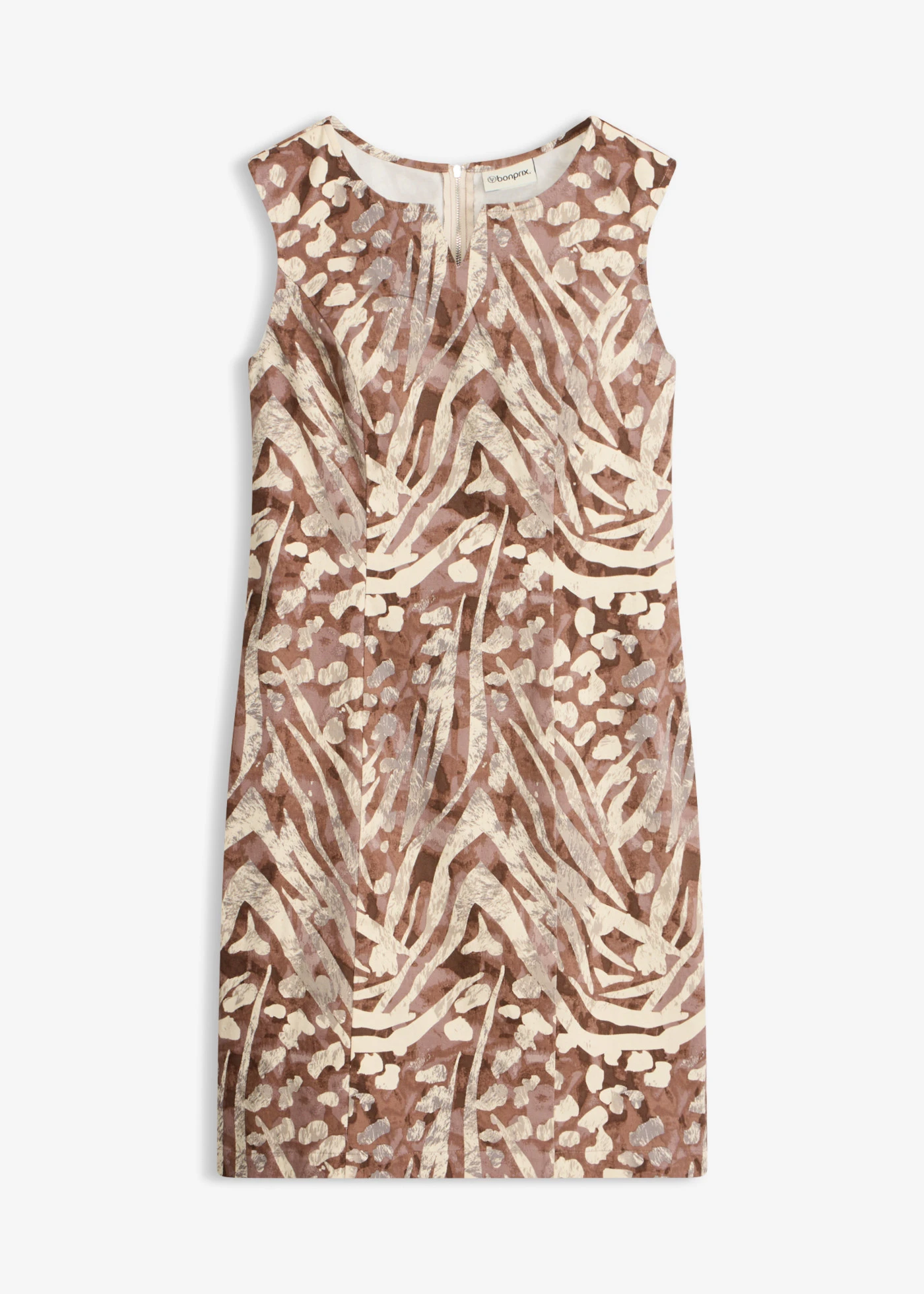 Kokerjurk van katoen • kiezelbeige luipaardprint • bonprix online shop