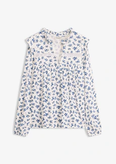 Longsleeve in een viscosemix • wolwit-blauw • bonprix online shop