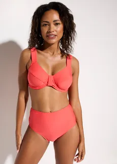 Minimizer bikinitop met brede schouderbandjes, Kleur: kreeftrood