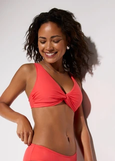 Bikinitop met knoopdetail • kreeftrood • bonprix online shop