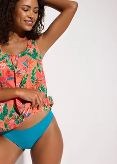 Oversized tankini met een speciaal rugdesign (2-dlg. set) • koraal bloemenprint • bonprix online shop