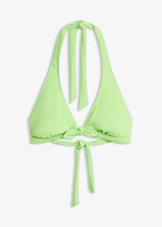 Bikinový top s ramínkem kolem krku, barva: celerově zelená