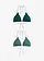 Triangel bikinitop (set van 2), Kleur: bosgroen effen - grafische print