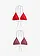 Lot de 2 hauts de maillots triangle, Couleur: rouge salsa uni-graphique