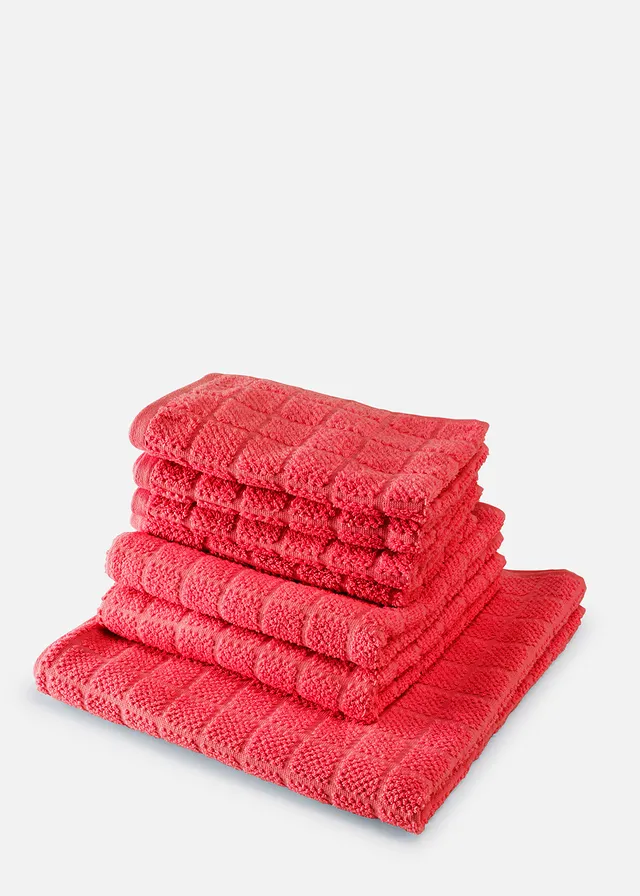 Handdoek van katoen, Kleur: rood