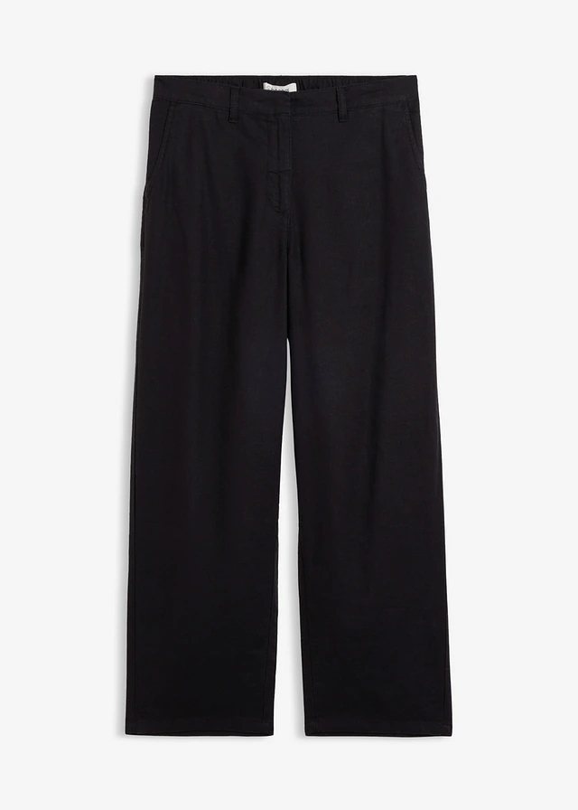 Barrel broek in een linnen-viscosemix