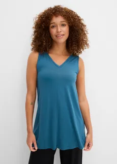 Lange top in een viscosemix • blauwpetrol • bonprix online shop