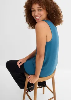 Lange top in een viscosemix • blauwpetrol • bonprix online shop