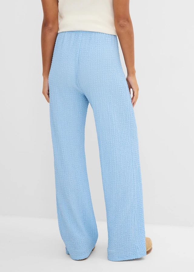 Pantalon large à taille élastiquée en crêpe • bleu clair • product-page.page-title-suffix
