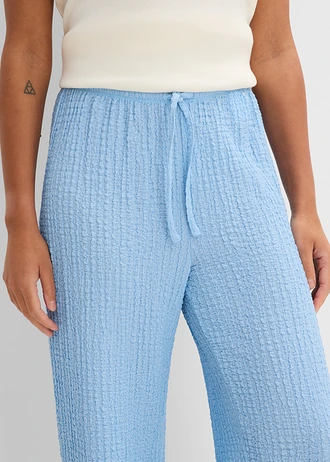 Pantaloni largi din crep, cu șiret în talie • bleu • magazin bonprix