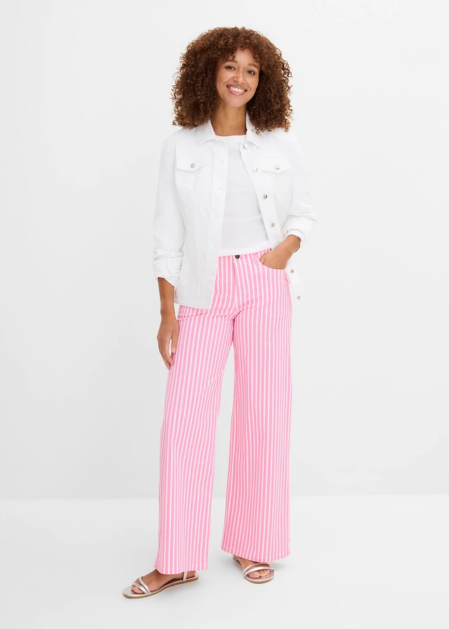 Twill broek in een elastische katoenmix • roze-wit verticaal gestreept • product-page.page-title-suffix