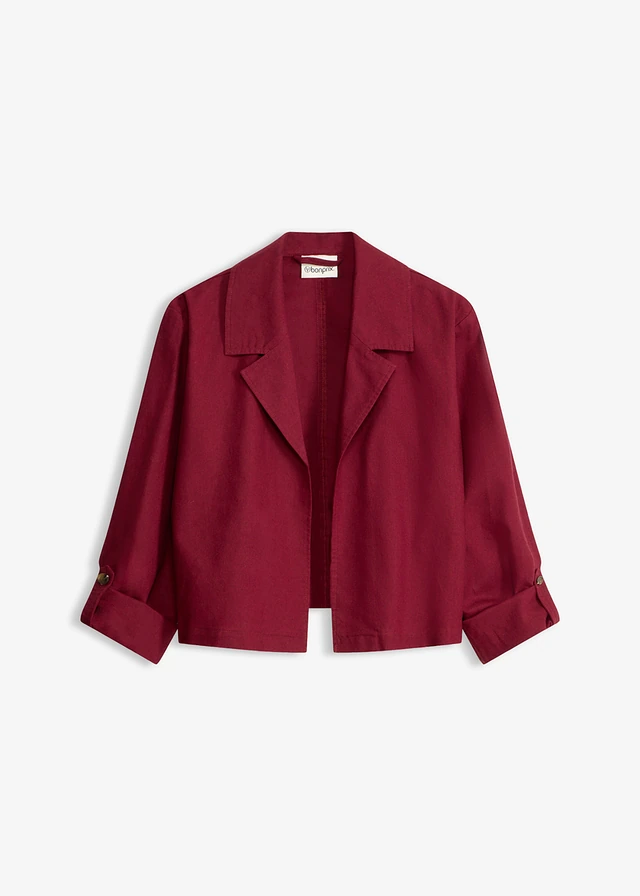 Blúzková bunda z pláteného mixu • javorovo červená • obchod bonprix