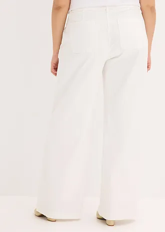 Pantalon large et extensible, Couleur: blanc