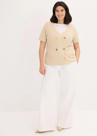 Pantalon large et extensible, Couleur: blanc