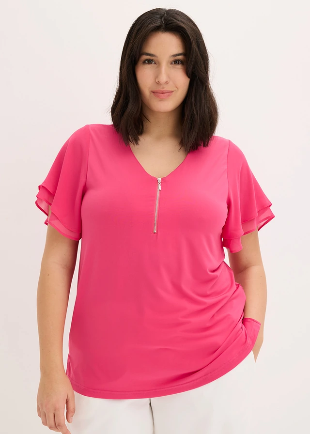 Póló sifon ujjakkal, szín: pinklady