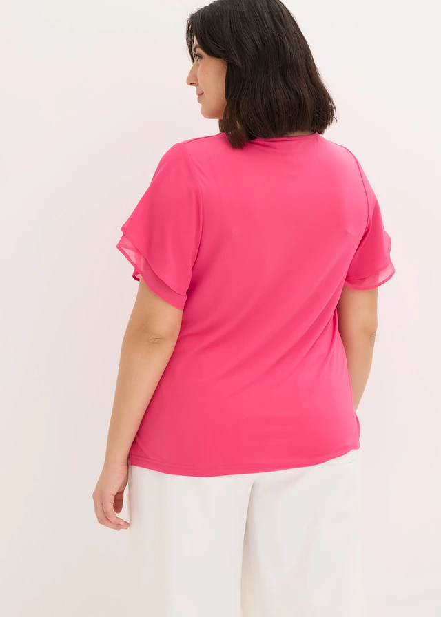 Póló sifon ujjakkal, szín: pinklady
