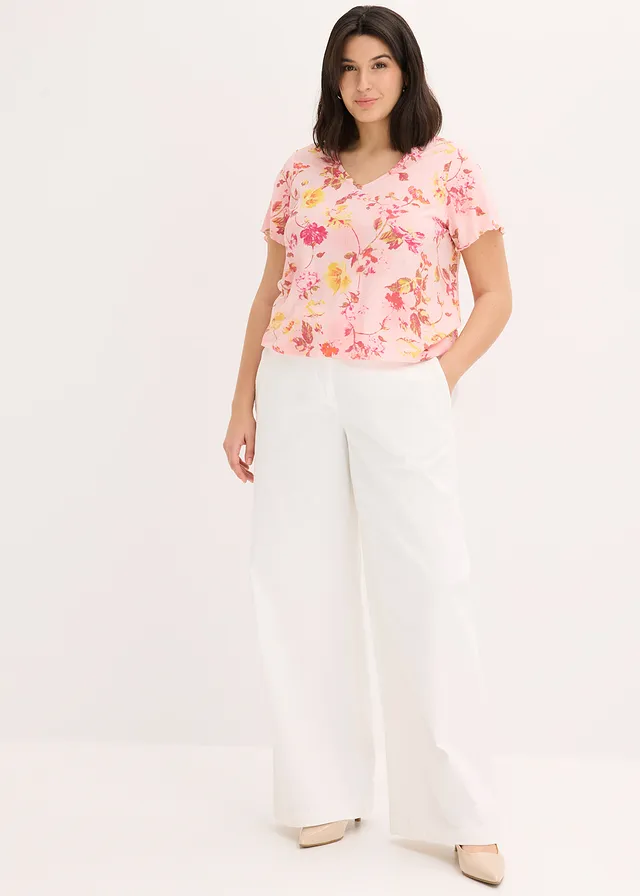 Shirt met bloemenprint, Kleur: roze gebloemd